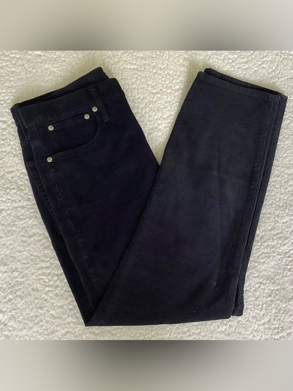 J.Crew Black Corduroy Pants Straight Leg Dark Academia Minimalist‎ Size 30